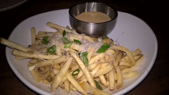 Eureka! signature dishes Fresno Fig BurgerTruffle Cheese FriesMac N' Cheese BallsFried Chicken Sliders﻿﻿